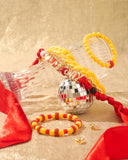 Game Day Scarf Bracelet Set for Women Red&Yellow