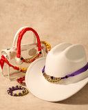 Game Day Scarf Bracelet Set for Women Red&Yellow