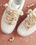 DoDoBeads Chunky Rope Shoe Laces Kit with Charms, Gold Sneaker Charms, Maximalist Junk Shoes Laces for Boots & Sneakers