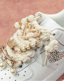 DoDoBeads Chunky Rope Shoe Laces Kit with Charms, Gold Sneaker Charms, Maximalist Junk Shoes Laces for Boots & Sneakers
