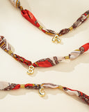 DoDoBeads Initial Scarf Necklace, Bandana Necklace with Initial Charm