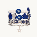 Game Day Scarf Bracelet Set for Women Blue&White