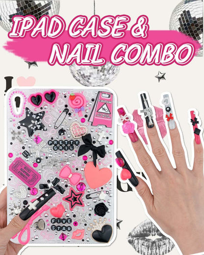 1050 Pcs Junk Phone Case Charms Kit, Charms for Customizing Cases, Kawaii Bow, Letter Beads, Nail Accessories, Flatback Pearls, Rhinestones, Cute Aesthetic Decor for Personalization