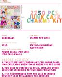 DoDoBeads 2250 Pcs Junk Case Charms Kit, Charms for Junk Cases, Phone Case Charms, Junk Case Kit with Big Charms, Bow Charms, Nail Charms, Letter Beads, Pink Charms,Junk Beads Charms