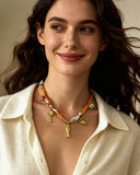 DoDoBeads Orange Scarf Necklace