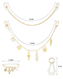 Original 4 in 1 Bag Charms Gold, Purse Charms, Pearl Bag Charms for Handbags, Purse Keychain, Purse Chain Charm, Bag Charm Chain, Bag Charms for Women