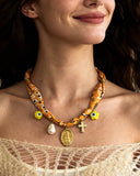 DoDoBeads Orange Scarf Necklace
