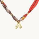 DoDoBeads Initial Scarf Necklace, Bandana Necklace with Initial Charm