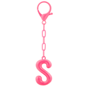 DoDoBeads Initial Keychains, Pink Bubble Bag Charm for Handbags