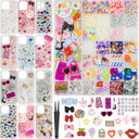 DoDoBeads 2250 Pcs Junk Case Charms Kit, Charms for Junk Cases, Phone Case Charms, Junk Case Kit with Big Charms, Bow Charms, Nail Charms, Letter Beads, Pink Charms,Junk Beads Charms