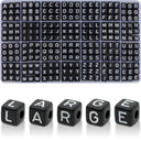 Black Letter Beads for Bracelets - 1650Pcs Round Acrylic Letter Beads with Extra Vowel Letters & Number Beads and Spacer Beads - Ideal for Bracelets, Necklaces,Friendship Bracelet Kits